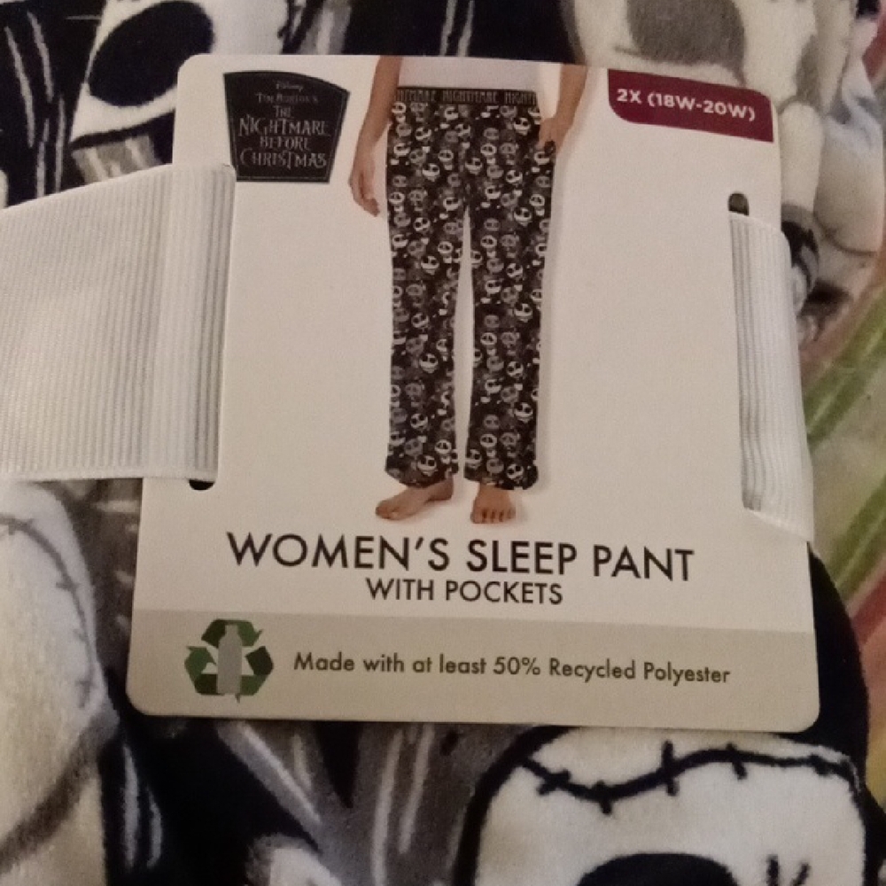 Nightmare Before Christmas Women's Sleep Pant - Black and White